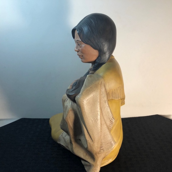 Vtg Byron Molds 10” 1979 Native American Woman & Infant Baby Figurine - Picture 8 of 16